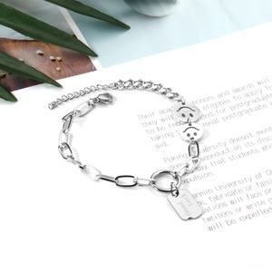 Ason Fashion Stainless Steel 18k Gold Plated Jewelry Double Chain <b>Bracelet</b> for Women - Product Image 5