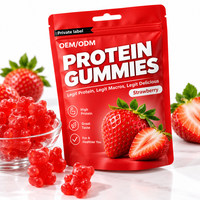 Gummies protéinés à base de plantes avec fibres, fabrication OEM et étiquetage privé, personnalisables