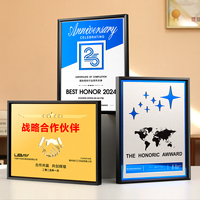 Plaque commémorative d'honneur de la chambre de commerce de l'agent de licence en aluminium créatif Plaque en métal de certificat personnalisé