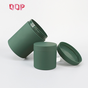 Food Grade Soft Touch Plastic Cosmetic <b>Jar</b> 250ml 600ml <b>Empty</b> Matte Frosted Green PET Vitamin Supplement <b>Jars</b> with Cap - Product Image 4