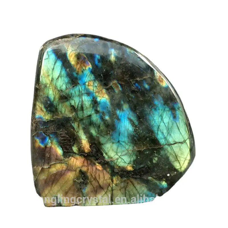 Природный полированный кричащий Лабрадорит с украшением в виде кристаллов грубым камнем штук для исцеления