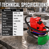 Machine de profilage de chants portable pour pierres humides, fraisage pour comptoirs en granit et marbre, 40 mm max.