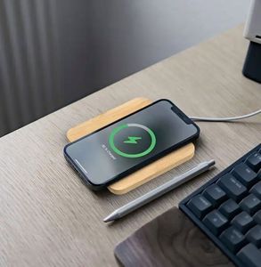 Fast Charging 10w Bamboo Wood Wireless Charger Portable Dual <b>Usb</b> Charger Pad for Phones - Product Image 2