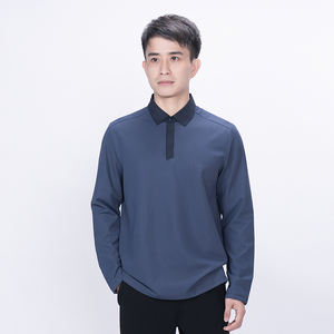 Camiseta de Manga Larga para Hombre, con Cierre de 1/4, Diseño Casual Holgado con Cuello, Estilo Jersey de Felpa, Logotipo Personalizado - Product Image 3