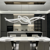 Lustre en cristal italien de luxe léger, suspension artistique haut de gamme pour table à manger de villa, îlot de cuisine et bar