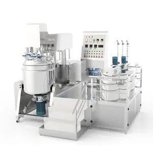 ALUSI 100L Equipment Cosmetic Cream Production Homogenizer Vacuum Emulsifier Mixer Lotion Mixing Machine With Steam Heating