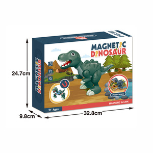 Magnetic Dinosaur Model DIY Toy For Children 4-6 Years Old Educational Science Building <b>Blocks</b> ABS <b>Plastic</b> Assembly Playset - Product Image 2