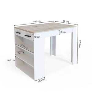 Gỗ Bàn Thanh Với Kệ Bằng Gỗ Kích Thước Lớn Bàn Ăn Với Ngăn Kéo Nhà Bếp Truy Cập Cho Nhà Bếp Phòng Ăn - Product Image 6