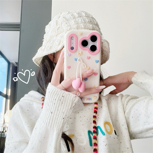 เคสโทรศัพท์มือถือซิลิโคน 3 มิติ ลายหัวใจน่ารักสำหรับสาวๆ สำหรับ iPhone 17 16 15 14 Pro Max  วัสดุยาง ป้องกันด้านหลัง - Product Image 5