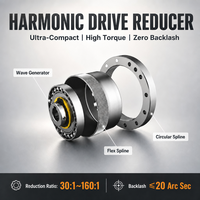 Reduktor Harmonik Rasio Kecepatan 80:1 Torsi Terukur 25.3-100.1Nm Gearbox Kompak Terpasang Flens untuk Otomasi Industri