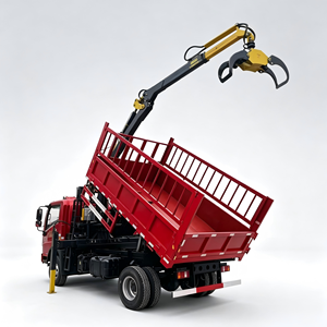 Camion benne forestier pour le transport du bois avec grappin hydraulique pliable, camion-benne auto-chargeur pour la manipulation du bois en chantier forestier - Product Image 1