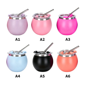 Tasse à maté argentin mini à double paroi avec logo personnalisé, 5 oz, en acier inoxydable isolé, avec paille et couvercle, pour l'extérieur - Product Image 4