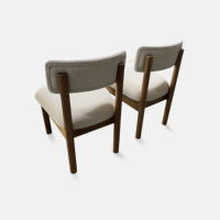 Chaises de salle à manger contemporaines haut de gamme en bois massif de frêne, avec revêtement amovible en velours beige, pour la maison et l'hôtellerie
