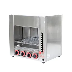 4 Ceramic Infrared Burners Heating Commercial Tabletop Oven Grill Kitchen Gas Salamander