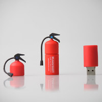 Pendrive USB con Forma de Extintor de Incendios de Goma PVC, Portátil, con Diseño de Dibujos Animados, Personalizable con Logotipo, para Regalo, Venta al Por Mayor