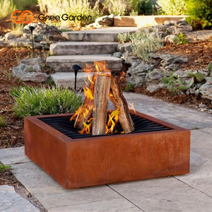 Cheminée à bois intelligente double face de haute qualité personnalisée avec acier Corten pour chauffage extérieur - Product Image 3