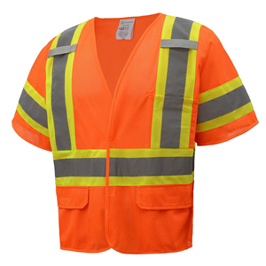 100% Polyester Maille ANSI <span class=keywords><strong>Classe</strong></span> <span class=keywords><strong>3</strong></span> <span class=keywords><strong>Haute</strong></span> <span class=keywords><strong>Visibilité</strong></span> Bicolore <span class=keywords><strong>Gilet</strong></span> De Sécurité - Product Image 3