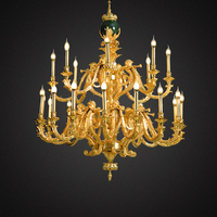Slobby Meubles Finition Lampara Lustre Or ou Dewax Cuivre LED Verre 19ème Siècle Louis De Luxe OEM ODM Service 90 Moderne