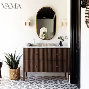 VAMA Bàn Trang Điểm Phòng Tắm Nổi Trang Trí Nhà Hiện Đại Với Hai Bồn Rửa Và Mặt Bàn Màu Trắng - Product Image 4