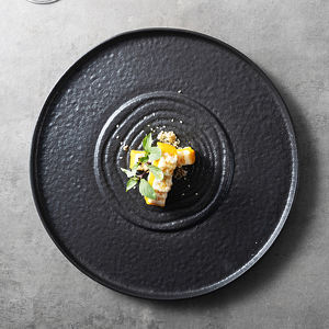 Jiujiuju Délicat Dim Sum Assiettes En Céramique Ondulation Rond Plat Plateau Pour La Restauration 11 Pouces Événements <span class=keywords><strong>Dessert</strong></span> <span class=keywords><strong>Service</strong></span> De Vaisselle - Product Image 2