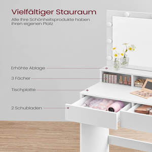 Table de <span class=keywords><strong>maquillage</strong></span> moderne minimaliste en bois d'ingénierie avec miroir LED éclairé pour chambre à coucher - Product Image 2