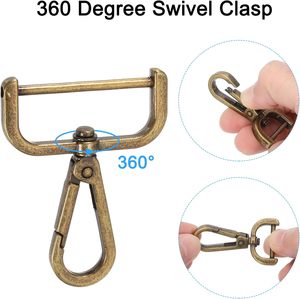 Uxcell Ensemble de fermoirs détachables : mousquetons, anneaux en D, fermoirs pivotants, fermoirs mousquetons à poussoir, clips de mode pour la fabrication de sacs à main, avec clé - Product Image 4
