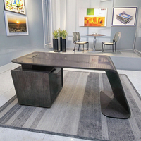 Mobilier minimaliste moderne pour bureau à domicile avec finition en bois personnalisable Bureau de PDG modulaire de petite taille pour PDG