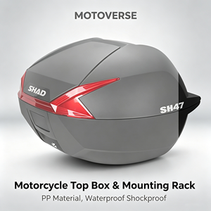 <span class=keywords><strong>Porte</strong></span>-bagages arrière robuste pour moto et ensemble de coffre arrière étanche universel pour moto avec support de fixation - Product Image 1