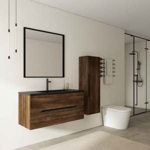 Mueble de Baño de PVC Impermeable de Lujo, Superventas, con Espejo Iluminado por LED y Lavabo Individual para Venta al por Mayor <span class=keywords><strong>TONA</strong></span> - Product Image 2