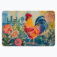 Tapis d'intérieur moderne en polyester imprimé animal, motif oiseaux d'hiver et branches de pin, vert crème, en faux velours, fabriqué à la machine, pour la décoration de la maison