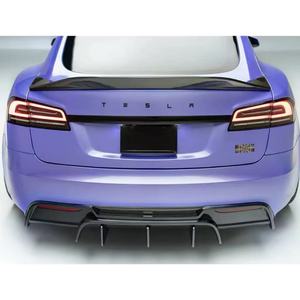 Nouveau kit carrosserie en fibre de carbone <span class=keywords><strong>s</strong></span>èche style V pour <span class=keywords><strong>Tesla</strong></span> Model <span class=keywords><strong>S</strong></span> <span class=keywords><strong>Plaid</strong></span> 2021-2025 : Lame avant, diffuseur arrière, jupes latérales, aileron – Amélioration - Product Image 4