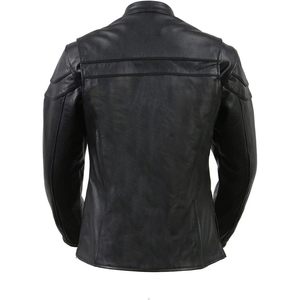 2025 chaqueta deportiva elegante para mujer estilo Scooter chaqueta de motocicleta elegante estilo Bomber hecha de piel de oveja de piel de cordero de alta calidad - Product Image 6