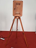 Photomaton en bois vintage en chêne compatible avec les écrans tactiles iPad, les appareils photo reflex numériques, impression instantanée pour événements et fêtes, garantie de 2 ans