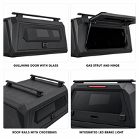 Capot rigide pour camion avec plateforme de toit, topper de benne noir mat, fenêtres latérales ouvrables et verrouillables, OEM