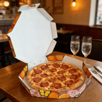 Boîte à pizza octogonale biodégradable de qualité alimentaire pour emporter – Offre Spéciale