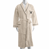Peignoir de Spa Hôtelier Respirant en Tissu Gaufré avec Col Châle, Personnalisé pour Couples, Confortable pour les Vacances
