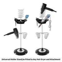 Support amovible pour sèche-cheveux, boîte de rangement multifonctionnelle à ressort, pour sèche-cheveux et outils de coiffure