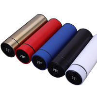 Botol Termos Digital Sensor Stainless Steel 500ml dengan Layar Temperatur, Logo Custom, Perlengkapan Minum untuk Penggunaan Luar Ruangan