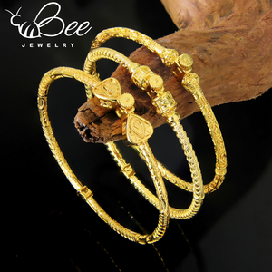 Pulsera de Moda Dubái, Bañada en Oro de 21k, Diseño de Lazo, Tobillera Retro para Novia, Brazaletes para Mujer, Fiesta de Bodas - Product Image 6
