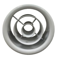 Diffuseur d'air rond réglable en aluminium pour plafonds hauts, pour registres et grilles HVAC