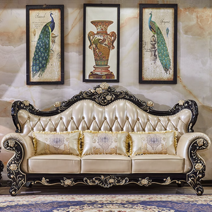 क्लासिक शाही शैली ठोस फ्रेम अनुभागीय सोफे ib044 घर स्पंज कुशन के साथ परिवर्तनीय कृत्रिम चमड़े का उपयोग - Product Image 3