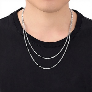 Collar Shiyi de Alta Calidad en Plata de Ley 925 con Baño de Rodio, Estilo Hip Hop, Cadena Cubana con Hebilla Cuadrada para Hombre, Ideal para Fiestas y Regalos - Product Image 2