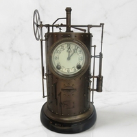 Horloge industrielle SM Antique en laiton massif de style français, avec roue à vapeur en laiton, 8 jours de fonctionnement