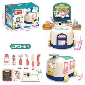 Jouets de docteur simulés en gros EPT, ensemble 2-en-1 avion et train, sac à dos, cabine, thème médecins - Product Image 4
