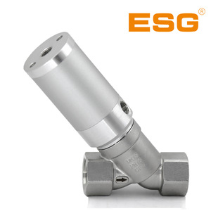 วาล์วปรับมุมแบบนิวแมติก ESG พร้อมหน้าแปลนอะลูมิเนียม 10 บาร์ สำหรับน้ำ น้ำมัน แก๊ส สารละลายเยื่อกระดาษ  แบบไหลทางเดียว - Product Image 5