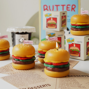 Nueva Llegada: Velas Estéticas con Diseño 3D de Hamburguesa para Amantes de la Comida Rápida, Regalo Creativo para Decoración del Hogar - Product Image 3