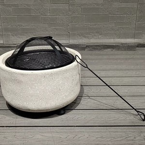 QUANGUI <span class=keywords><strong>Brasero</strong></span> et Chauffage d'Extérieur Portable en Argile 2-en-1, Sculpté à la Main, Puissance de Chauffage 10-20Kw, pour Camping et Fêtes - Product Image 1