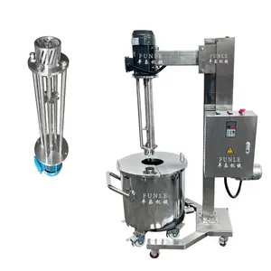 Hot sale High Speed Mobile lifting type High shear mixer emulsifier homogenizer for Cosmetic shampoo cream