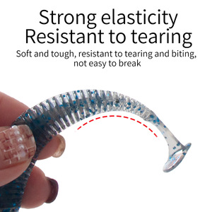 Cross Patterned T Tail Soft Bait Spiral Jig Head Hook Drop <b>Fishing</b> Bass Mandarin Fish Topmouth Culter <b>Floating</b> Lure - Product Image 5