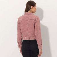 Veste en jean courte à rivets pour femme, style streetwear, vintage, délavée, à manches longues, vente en gros